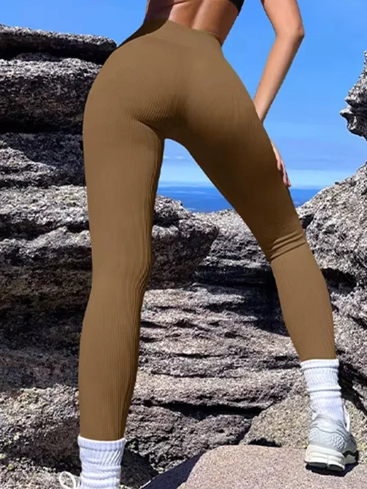 New Winter Women Yoga Thread High Waist Buttock Lifting Sports Yoga Pants