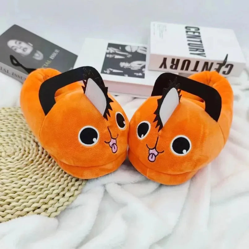 Chainsaw Home Slipper Womens Winter Warm Fuzzy Furry cartoon Plush Grip Sole Indoor Female Fluffy funny cute House Shoes Ladies