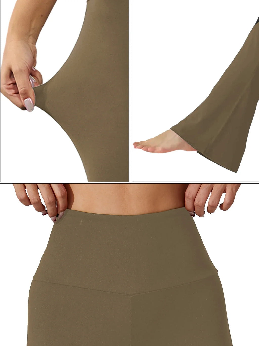 Women's Super Soft Flare Pants High Waisted Tummy Control Workout Yoga Push Up Gym Fitness Long Leggings Bell Bottoms