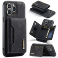 2 In 1 Case For iPhone 16 15 14 13 12 11 Pro Max Plus XS Max XR 8 Plus SE 2022 Wallet Magnetic Leather Card Holder Pocket Cover