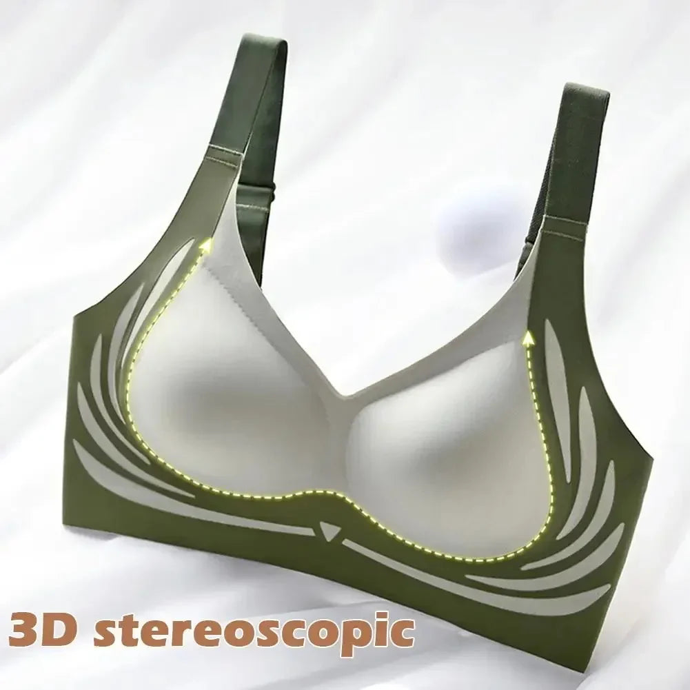 Powerful Push up Seamless Bra Women Gathered Up Wireless Bra Soft Full Coverage Support Adjustable Underwear Anti Sagging Bra