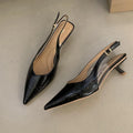Bailamos Women Sandals Pointed Toe Elegant Low-heel Shoes Summer Fashion Slingback Woman Mules Shoes Pumps Dress Shoes