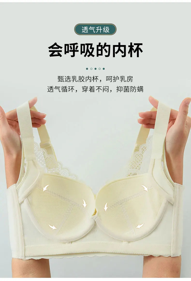 Women's Full Coverage Wire Free Bra Non-Foam Lace Bra Thin Sexy Lace Bra Plus Size 36-46CDE Push Up for Women Thin Latex Bra 46E