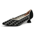 New Knitted Dress Shoes for Women Fashion Leopard Print Pointed Toe Shallow Designer Pumps Elegant Party Banquet Heels Ladies