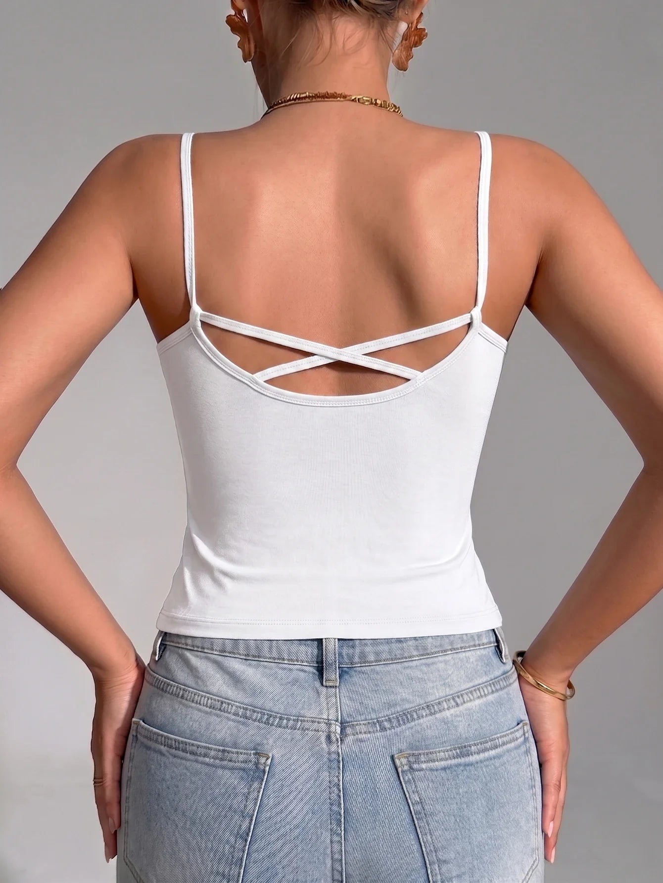 1Pcs Women Solid Color Camisole Sleeveless Backless Seamless Sports Tank Top Wireless Underwear Padded Bra Bralette Vest