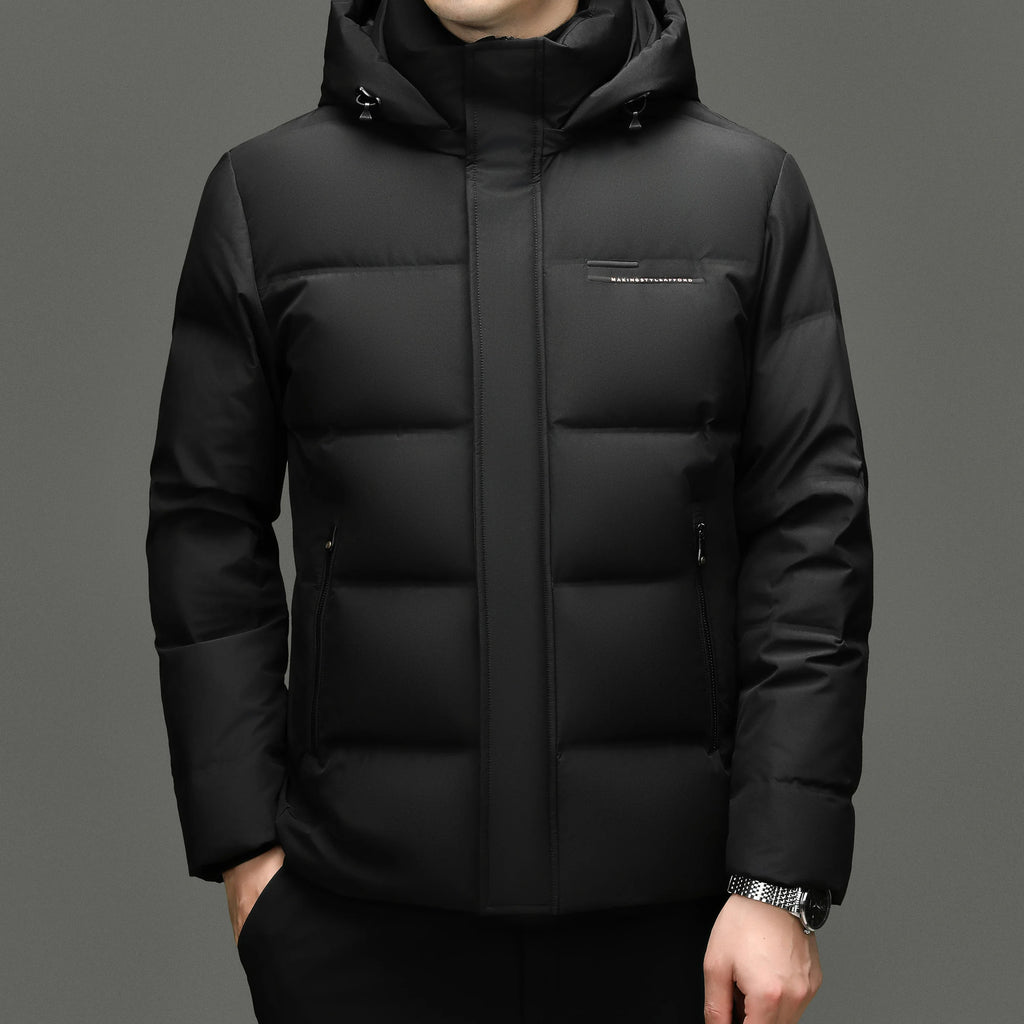 Real 85% Goose Down Jacket Men 2025 Winter Warm Puffer Coat Luxury Hood Thermal Outdoor Jacket Goose Down Parkas Zipper Clothes