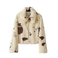 Neo Mint Chic Street Girls Cow Print Fur Coat Women 2025 Winter New Brand Fashion Warm Faux Fur Jacket Autumn Iconic Streetwear