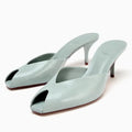 Luxury Designer Gold Heeled Slippers Women Sexy Open Toe Elegant Slide Sandals for Ladies Wedding Bridal Pumps Zapatos De Mujer