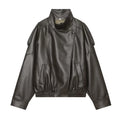 Women's Faux Leather Jacket New Fashion Long Sleeve Versatile Jacket Personality Chic Women Coat Autumn Winter Ladies Outerwear