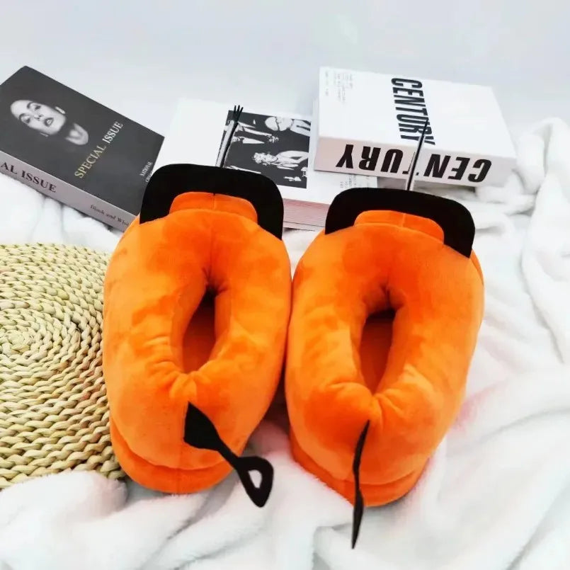 Chainsaw Home Slipper Womens Winter Warm Fuzzy Furry cartoon Plush Grip Sole Indoor Female Fluffy funny cute House Shoes Ladies