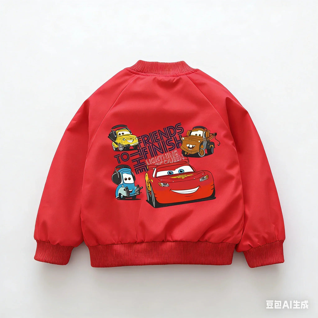 Cars Lightning McQueen Children Jacket New Spring Autumn Baby Boy Girl Cartoon Zipper Long Sleeves Windbreaker Kids Sports Coats