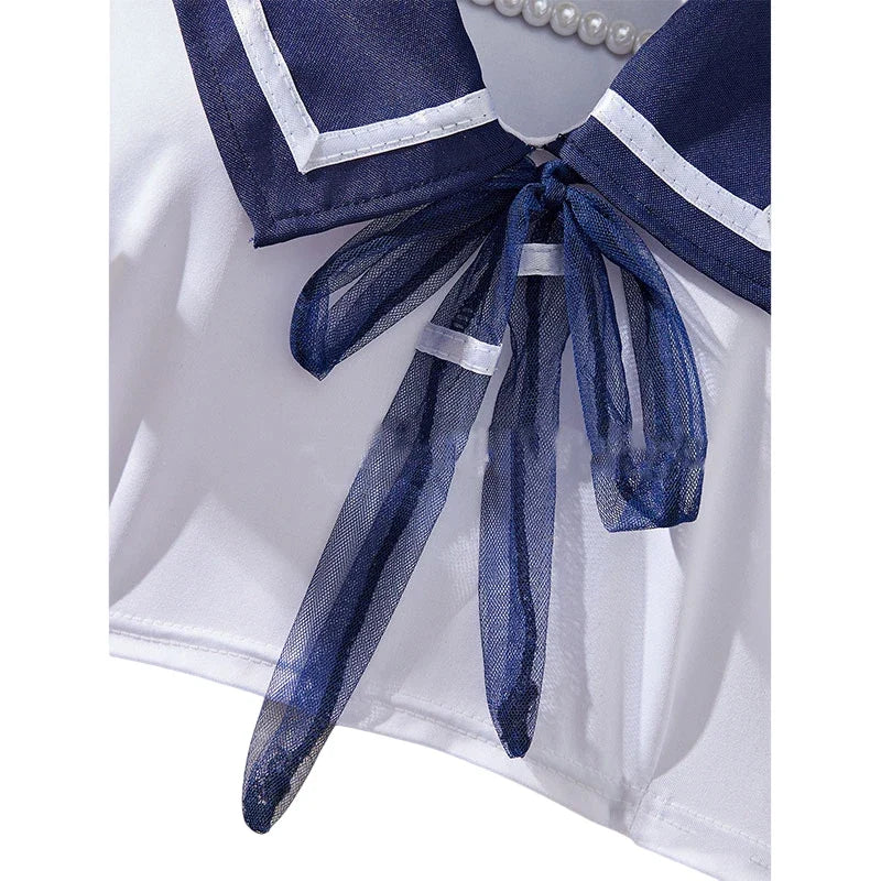 JK Girl Miniskirt Set Sexy Women Lingerie Cosplay Babydoll Plaid Skirt Lace Sleepwear Erotic Student Uniform Kit Sexy Nightdress