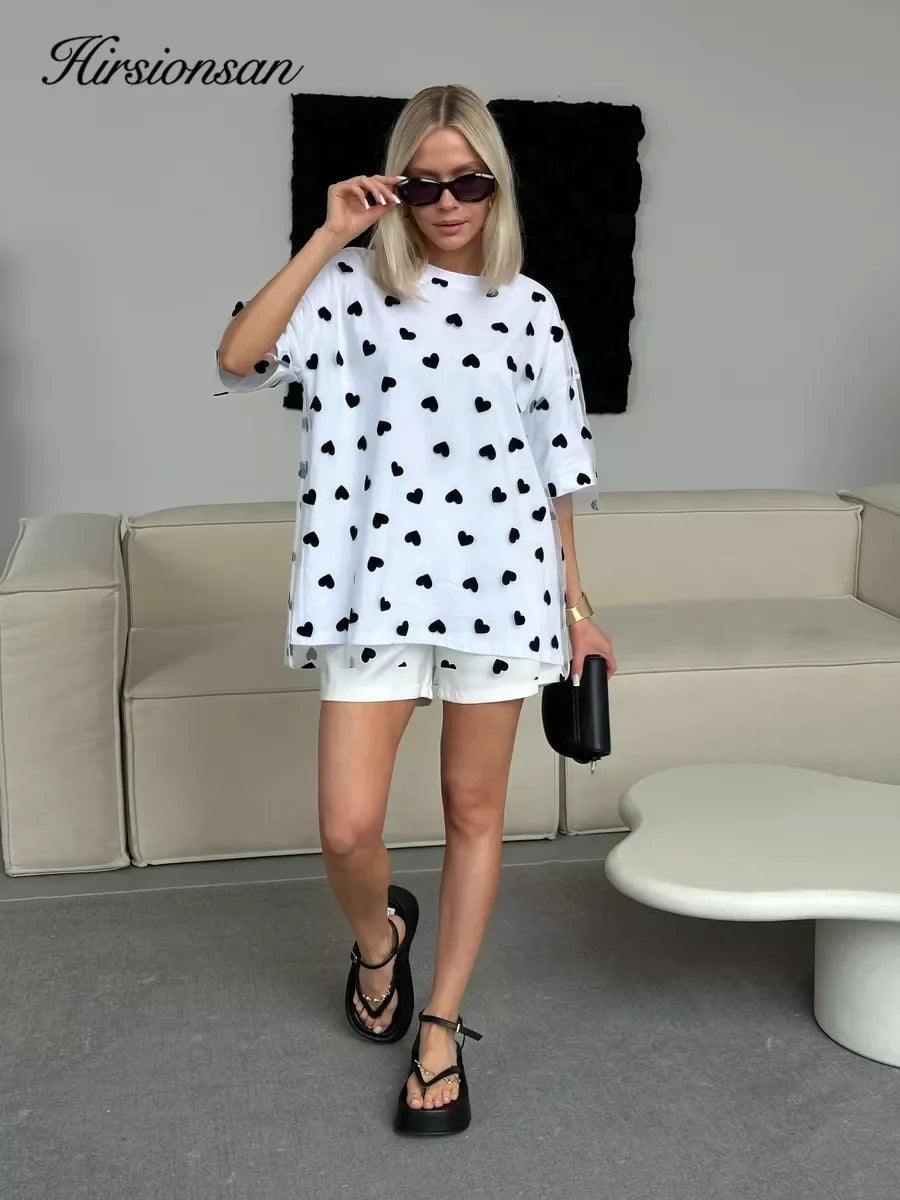 Hirsionsan Heart  Mesh Patchwork Vintage T Shirt Streetwear Aesthetic Chic T Shirt Women Casual Cotton Short Sleeve Tops Y2k