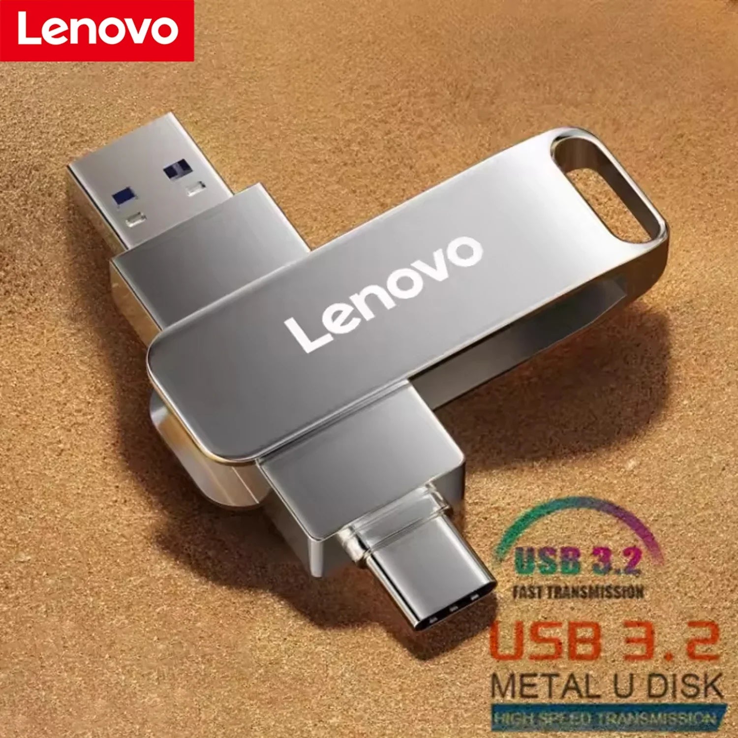 Lenovo OTG Pen Drive 256GB High Speed USB 3.2 Flash Drives Metal Type-C Pendrive 512GB Waterproof Stick For Phone Computer
