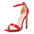 Crystal Queen Sexy Black  Women Dress Sandals Fashion 11CM Spike High Heel Lady Party Shoes Plus Big Size 10 45 47