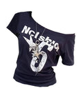 Y2k Sport Summer Off shoulder Top Women Sexy Vintage 2000s Short sleeve T shirt  Lady Body Basic Crop Top Female Casual