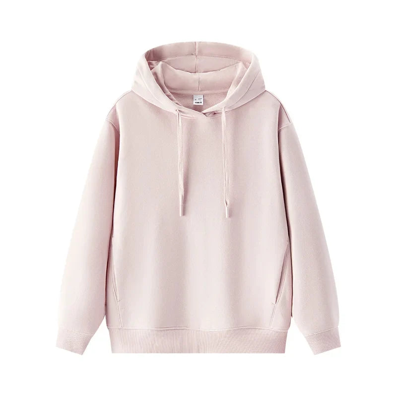 Semir Hoodie Women Fleece Lined Thermal Antibacterial Loose Fit Solid Color 2025 New Winter Casual Pullover