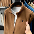 Luxury brand men's jacket winter thick plush warm pockets new coat fashion classic Paul embroidery zipper stand up collar top