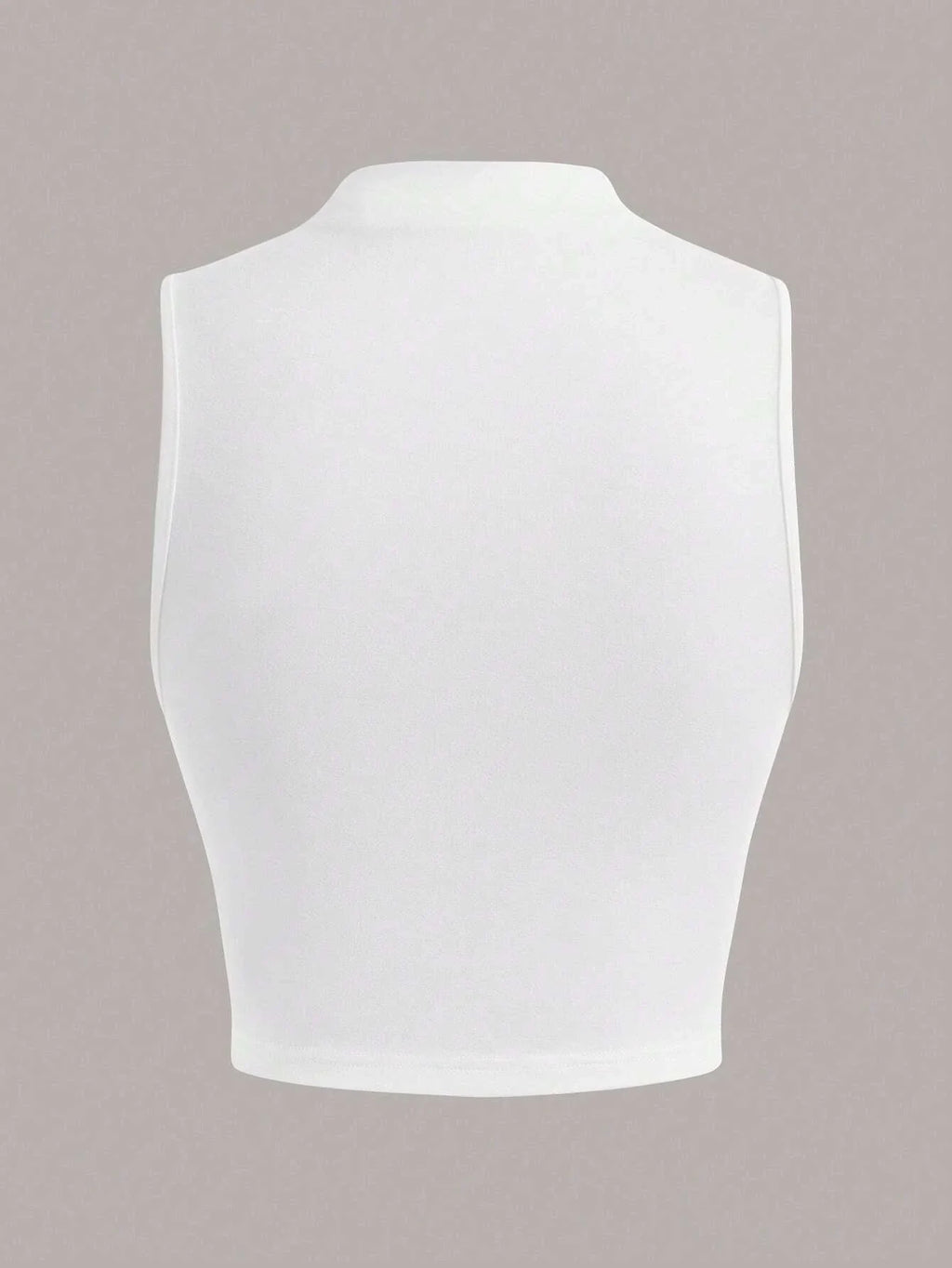 Casual Mock Neck Sleeveless Tank Top for Women Summer Sexy Solid Color Slim Fit Stand Collar Crop Top Streetwear 2024