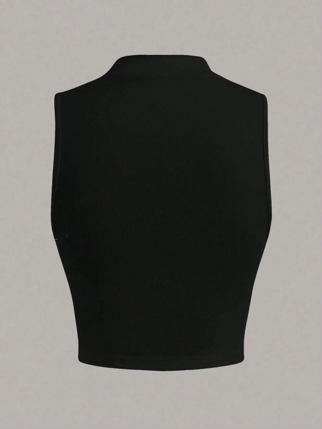 Casual Mock Neck Sleeveless Tank Top for Women Summer Sexy Solid Color Slim Fit Stand Collar Crop Top Streetwear 2024