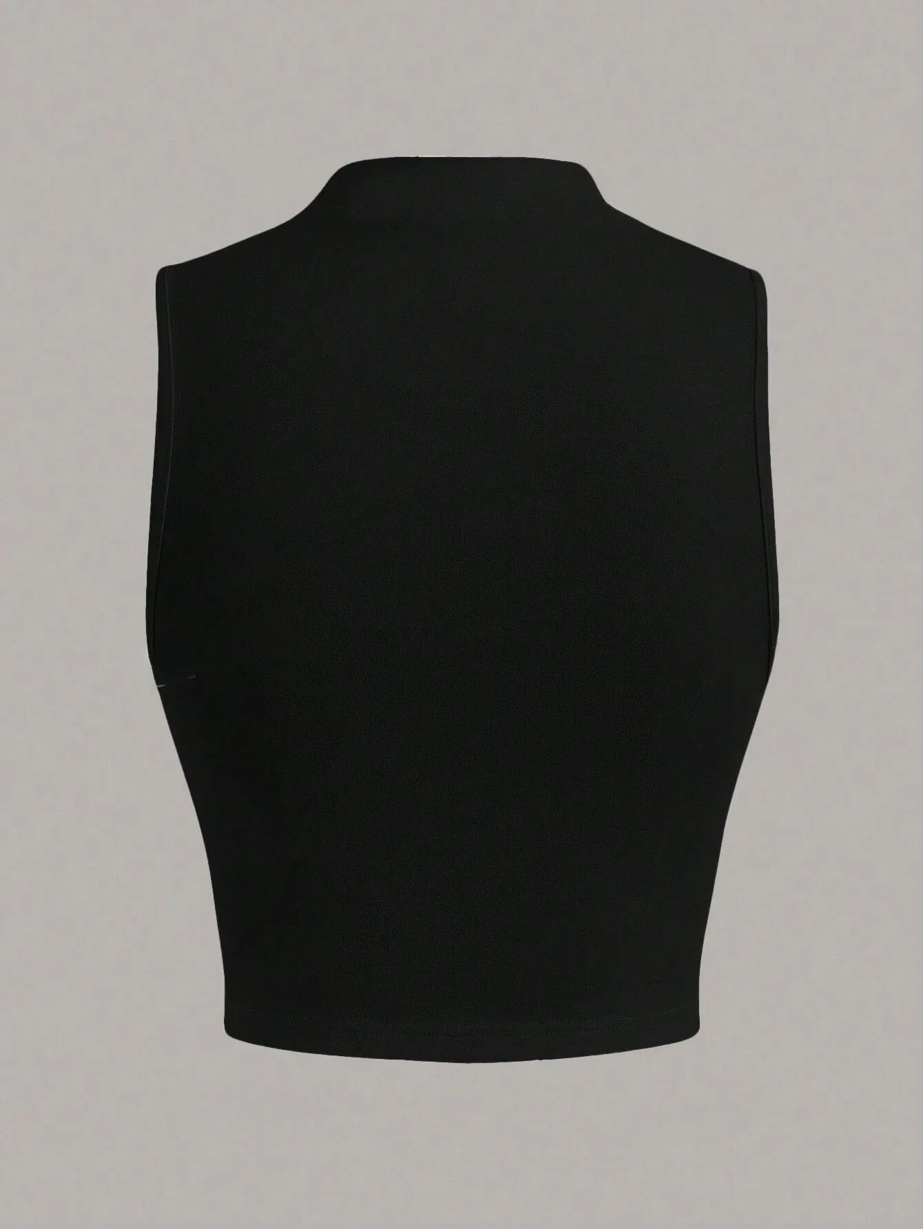 Casual Mock Neck Sleeveless Tank Top for Women Summer Sexy Solid Color Slim Fit Stand Collar Crop Top Streetwear 2024