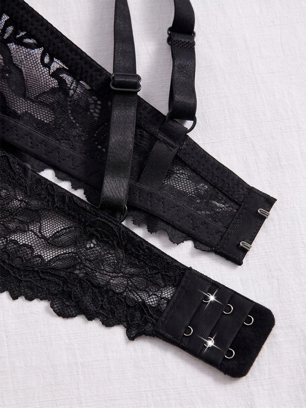 3PCS Lace Trim Women's underwear set Underwire Push up Bra for Women Bow & Rhinestone Comfort Daily Lingerie Set A B C Cup