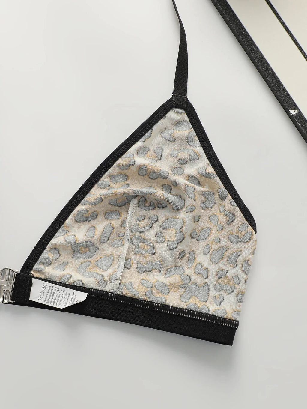 Leopard print black 2-piece set without steel rim or chest cushion women underwear with sexy straps girls' bra Lingerie MR3475