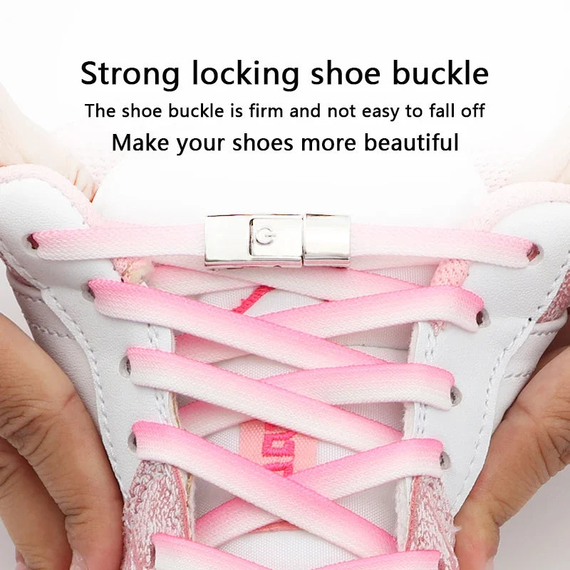 New Colorful Shoelaces Press buckle Metal Shoelace Clip Press Lock Kids Adult Shoes Accessories AF1 Sneaker Kits Metal Laces Tip