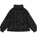 ELFSACK 2025 Puffy Down Coat Women Jacquard Embroidery Waist Gathered Gothic Royal Vintage Y2K Winter Long Puffer Jacket