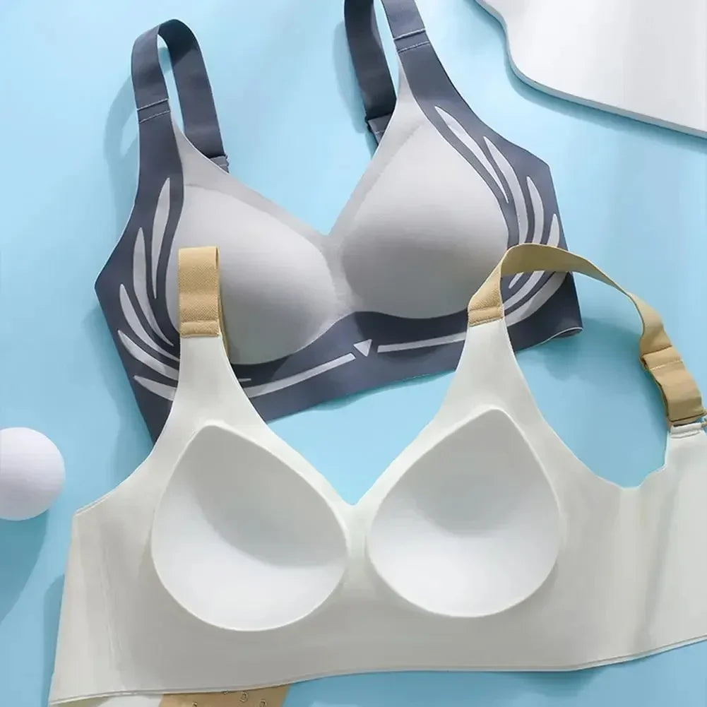 Powerful Push up Seamless Bra Women Gathered Up Wireless Bra Soft Full Coverage Support Adjustable Underwear Anti Sagging Bra
