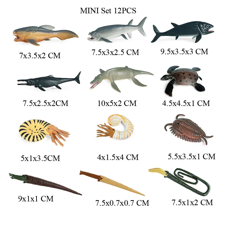 Realistic Mini Ocean Animal Figurines Plastic Marine Sea Creatures Whale Shark Dolphin Turtle Penguin Model Playset Gift for Kid