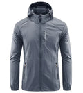 Men's UPF 50+ UV Protection Windbreaker Quick Dry Jacket Outdoor Sun-Protective Thin Hiking Fishing Cycling Hooded Sport Light