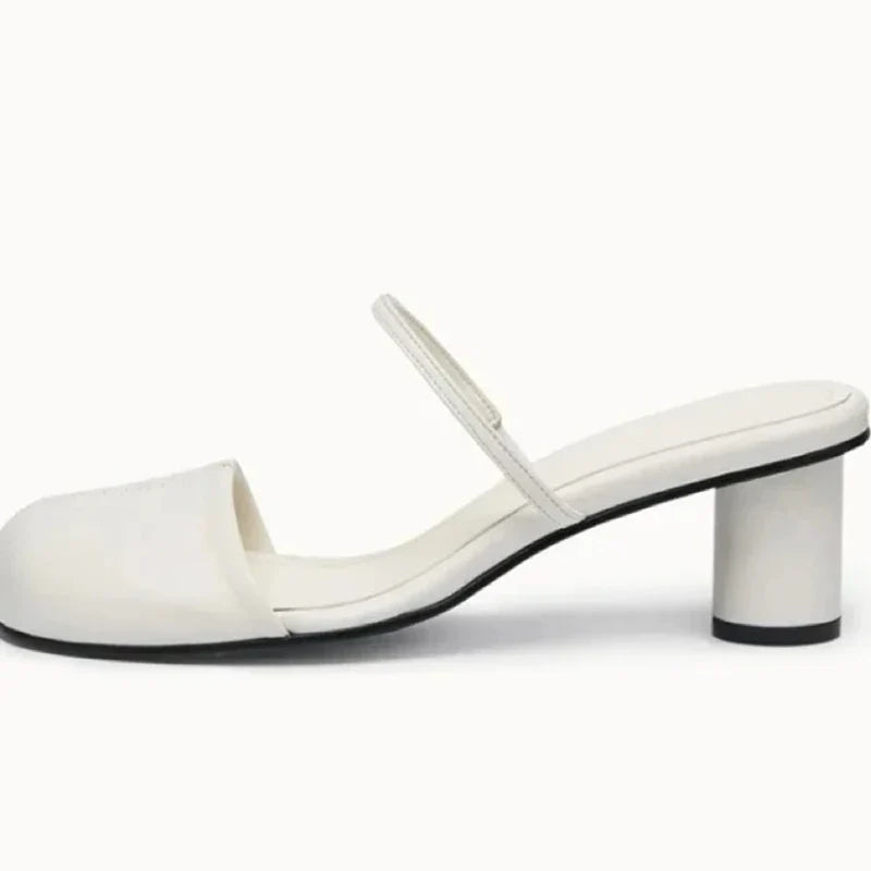 Summer Cover Toe Women Mules Slippers Elegant Slip On Singbacks Slides Ladies Outdoor Street Style Sandalias