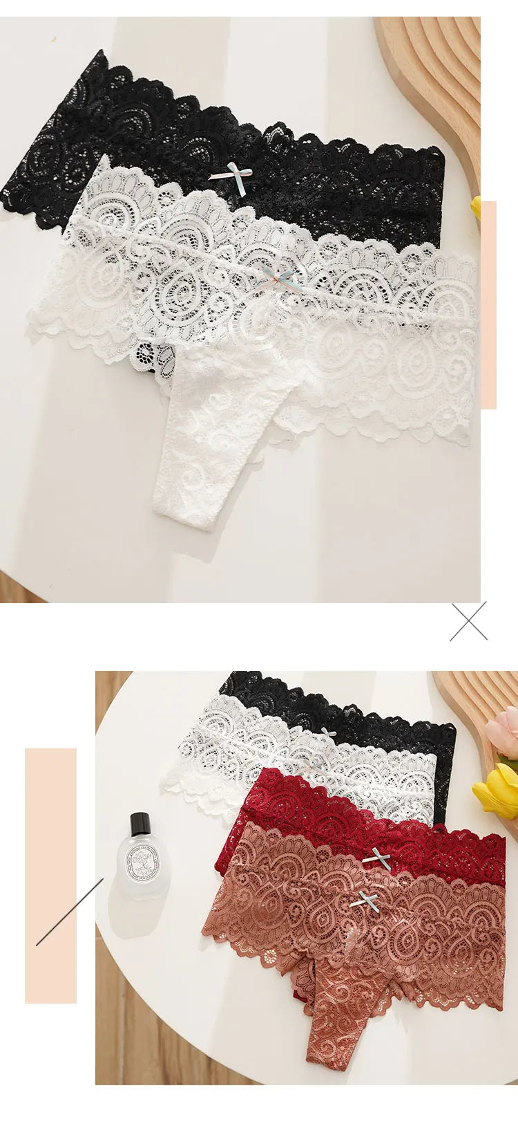 TERMEZY Women Sexy Thongs Lace Panties Low-waist Briefs Intimates Underwear Female G-String Breathable Lingerie Temptation Panty