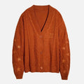 Glittery TS Cardigan Women Orange Chunky Knit Sweater with Star Embroidery Gold Thread Showgirl Cardigan Tay Cardi TLOAS