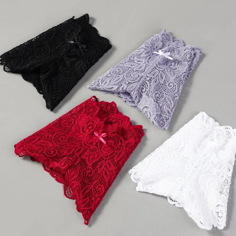 3pcs Sexy Lace Transparent Panties Women Briefs Low Waist Soft Lingerie Comfortable Female Underwear Girls Intimates Panties