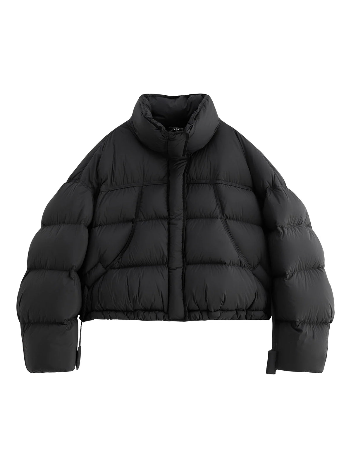 FSLE Winter 2025 Women Cloud-Like Puffer Coat - Stand Collar Short Down Jacket Lazy Chic Style Glossy Finish for Casual Comfort