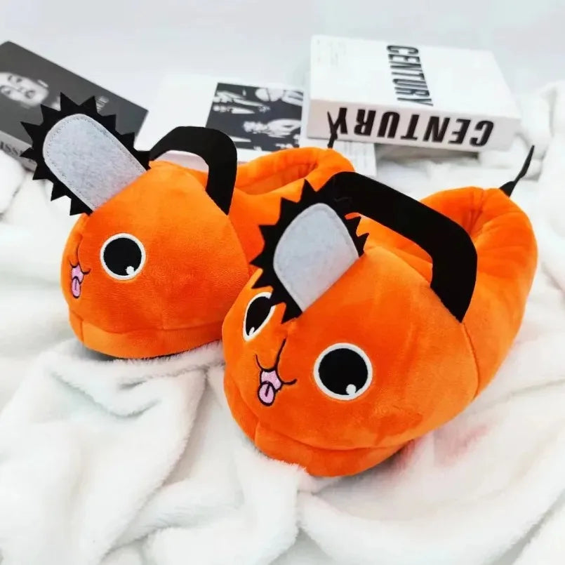 Chainsaw Home Slipper Womens Winter Warm Fuzzy Furry cartoon Plush Grip Sole Indoor Female Fluffy funny cute House Shoes Ladies