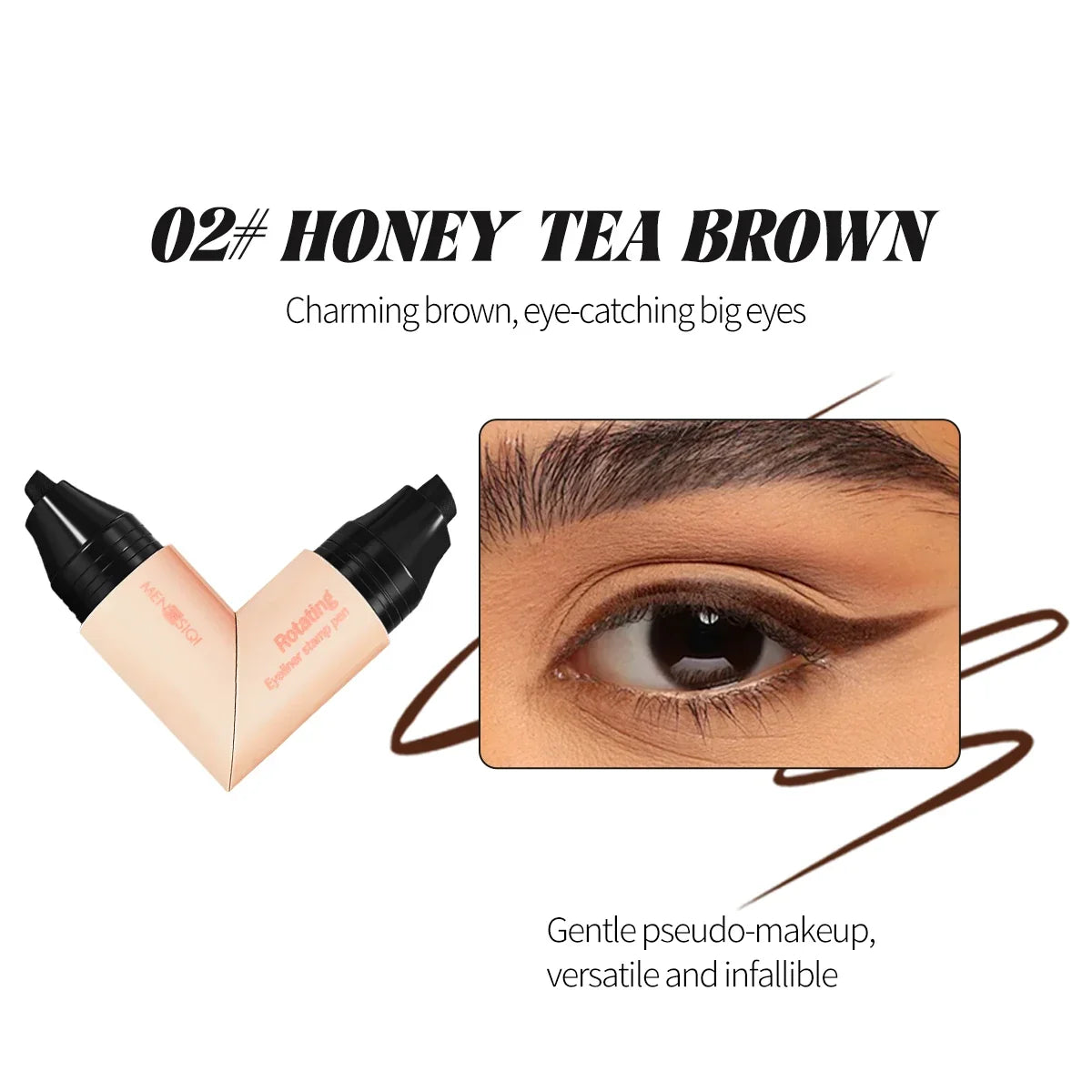 1 waterproof eyeliner pen, fast drying, durable, smooth and easy to color, can create a natural eye makeup
