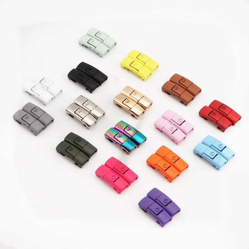 New Colorful Shoelaces Press buckle Metal Shoelace Clip Press Lock Kids Adult Shoes Accessories AF1 Sneaker Kits Metal Laces Tip