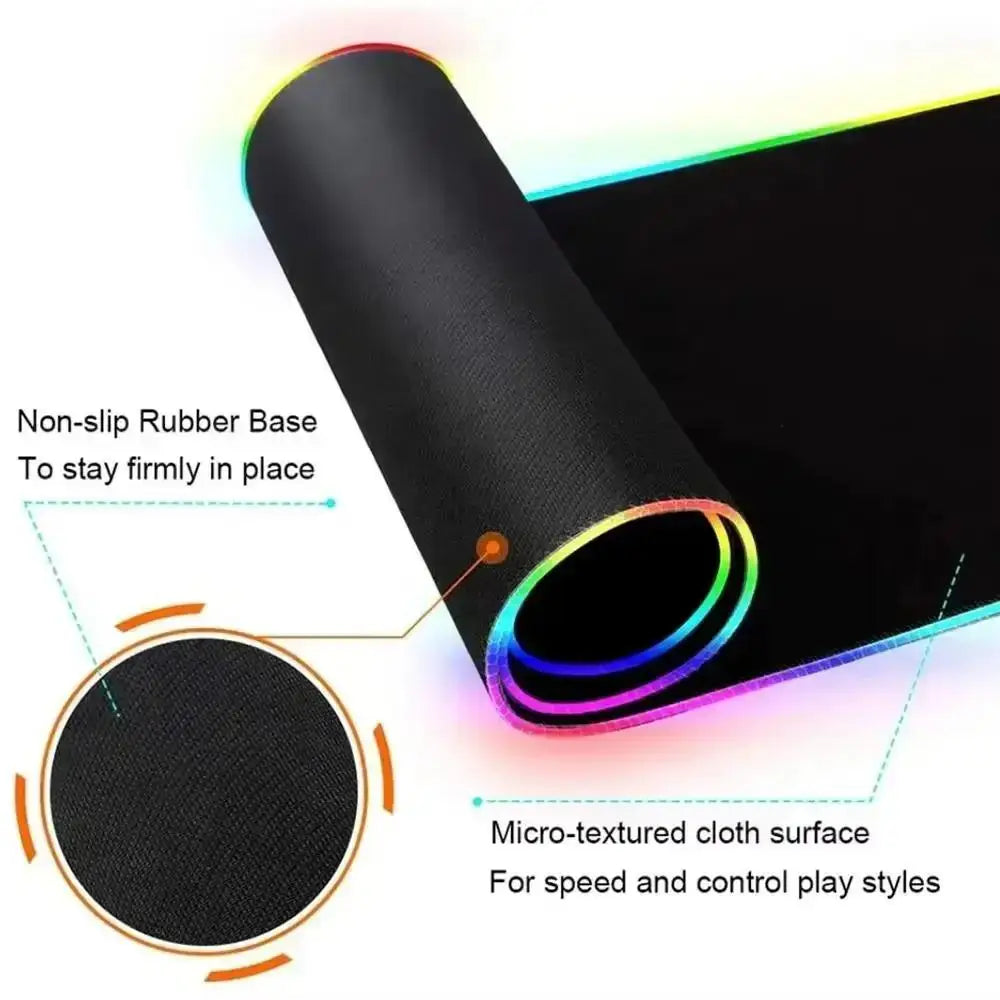 Arcane Jinx LOL Mouse Pad  RGB Keyboard Cover Colorful MousePad LED Light E-sports Mousepad Computer Gamer Glow Long Desk Mat