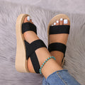 Women Slingback Wedge Sandals Outdoor Summer Lightweight Slides Solid Color Thick Bottom Ladies Slipper Female Roman Sandals