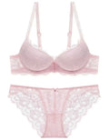 Women's Underwear Set Sexy Hollow Lace Floral Bow Padded Push up Bra Suitable for Small Busts Sexy Bras and Panties