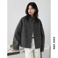 CHIC VEN Women Short Woolen Coat New Stand Up Twill Texture Single Breasted Ladies Jacket Retro Woman Outwear Autumn Winter 2025