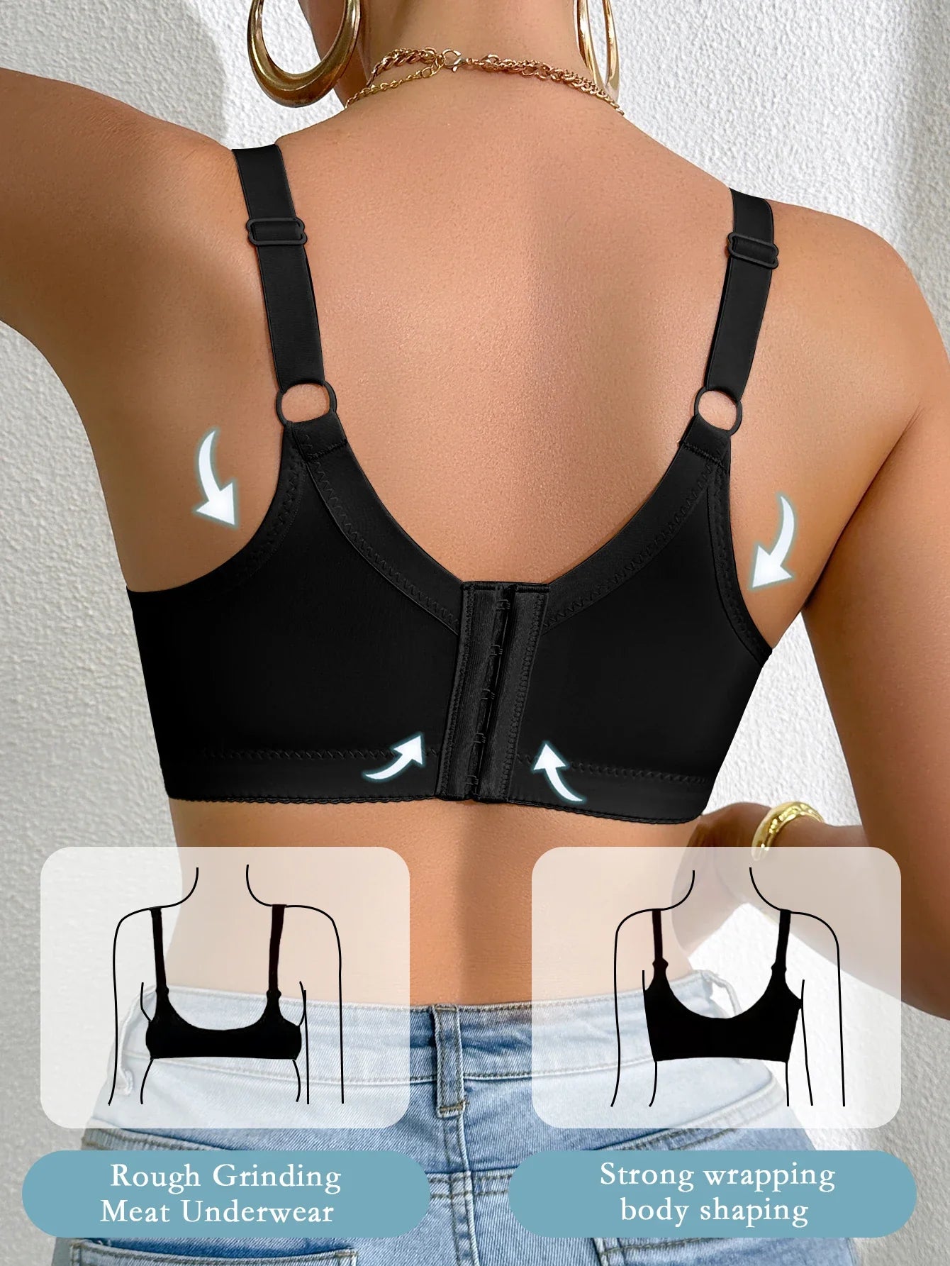 A B C D Cup Women's Plus size Sexy Bras Lace trim Push-Up bra for Women Side support and minimizer Comfortable Women's Lingerie