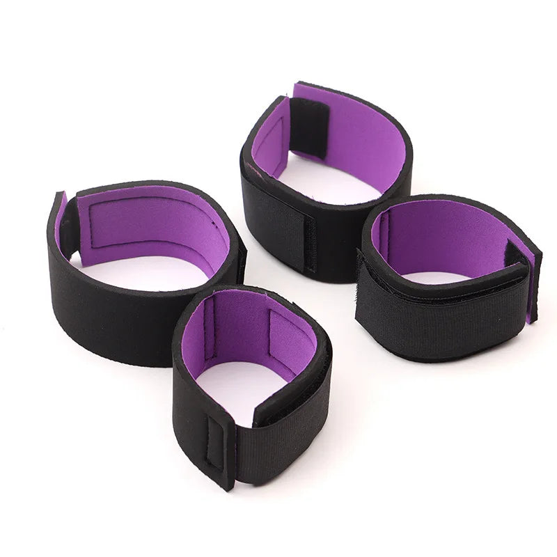 Adult Games BDSM Bondage Set Women Restraints  Adjustable Handcuffs Ankle Straps Fetish No Vibrator Erotic Accessories Sex Shop