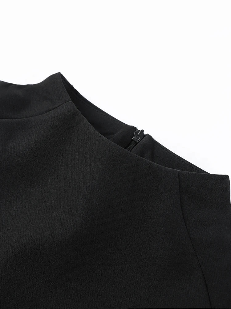 Cropped Women Blazer Zipper Sleeveless Stand Collar Solid Elegant Female Shrugs Top Fashion Casual Party Clothing New 2026