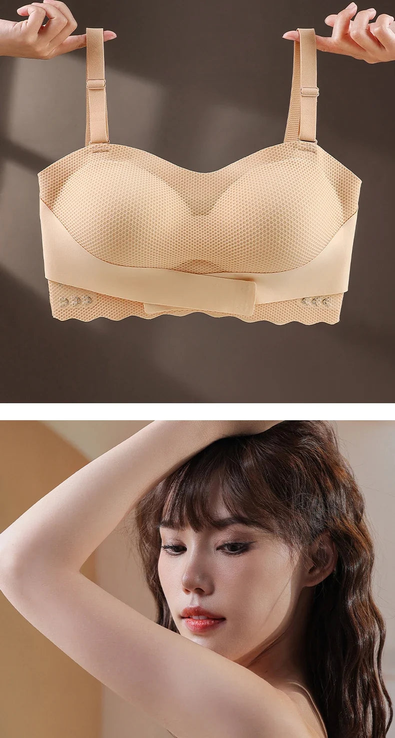 Wireless Wedding Brassiere Push Up Bras Lingerie Sexy Bralette Strapless Bras Invisible Tube Tops Seamless Breathable Bras M-6XL