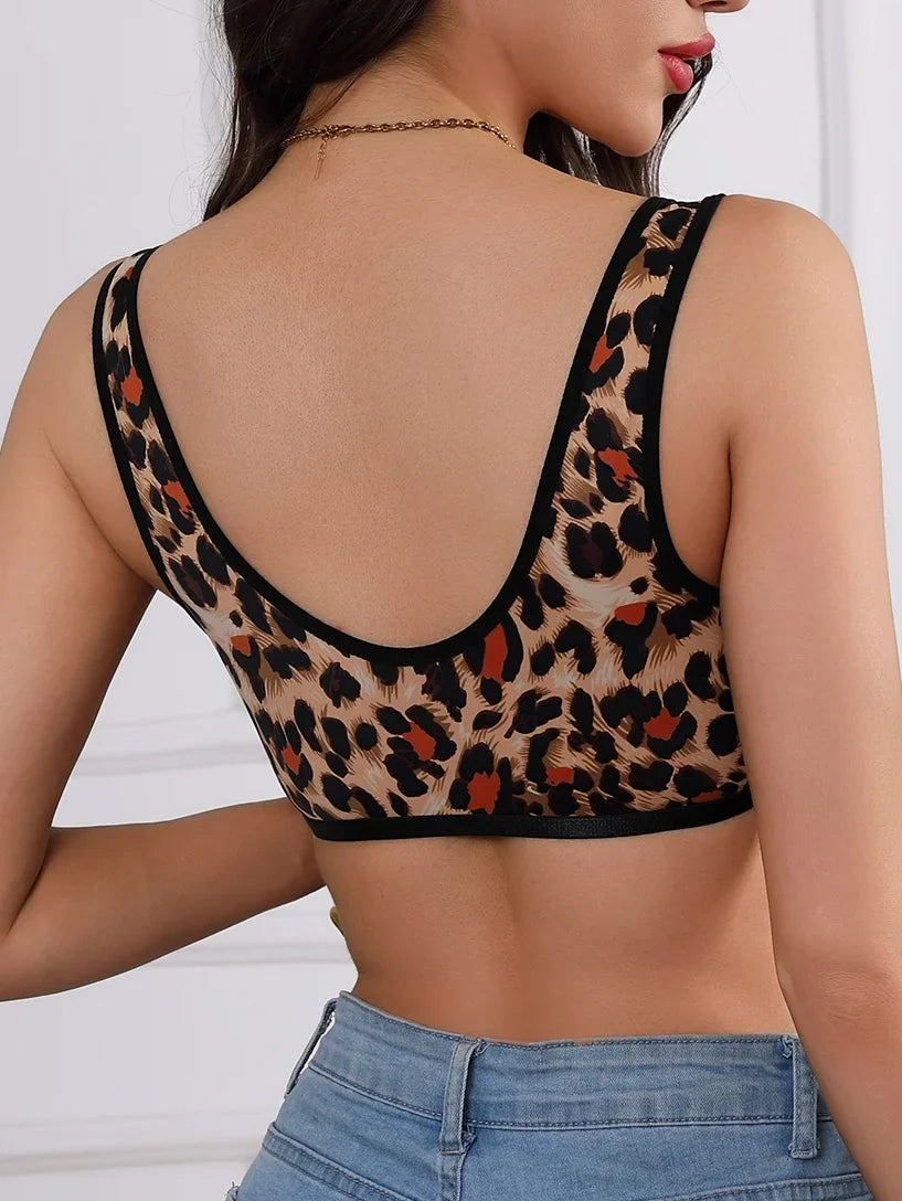 Summer Wireless Women's Bra Solid Unlined Underwear Front-Clasp Push up Bra Comfort Unpadded Bras