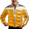 Beer Jacket With Straw for Men Women Transparent Warm Beer Puffer Jacket Drunk Jackets for Parties & Carnival Celebrations
